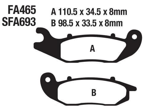 Honda Ön Fren Disk Balatası Sfa693 Fa465 Ask Crf 250L (13-21) 250 Rally (17-21)