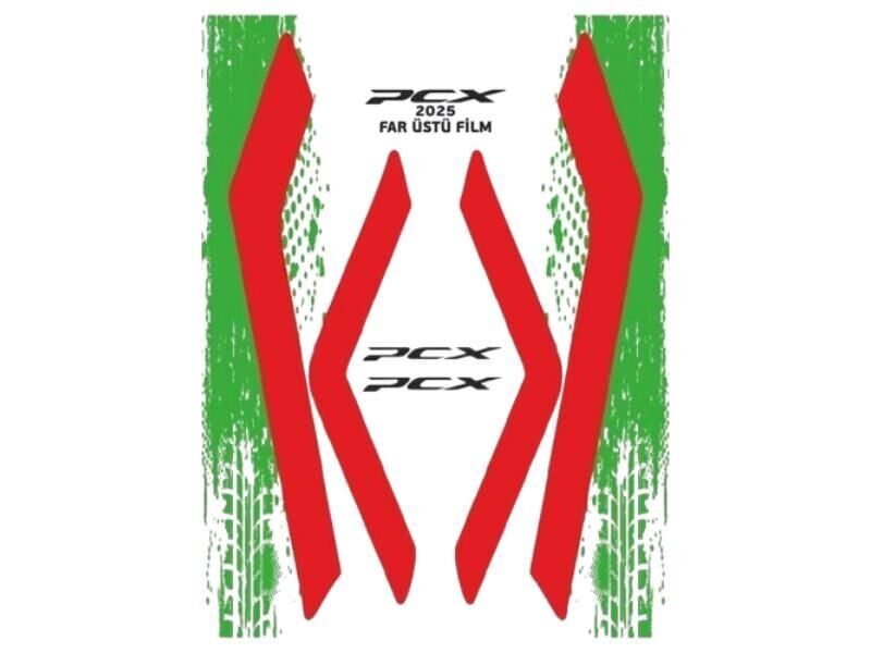 Honda Pcx 2025 Uyumlu Far Üstü Film Kırmızı