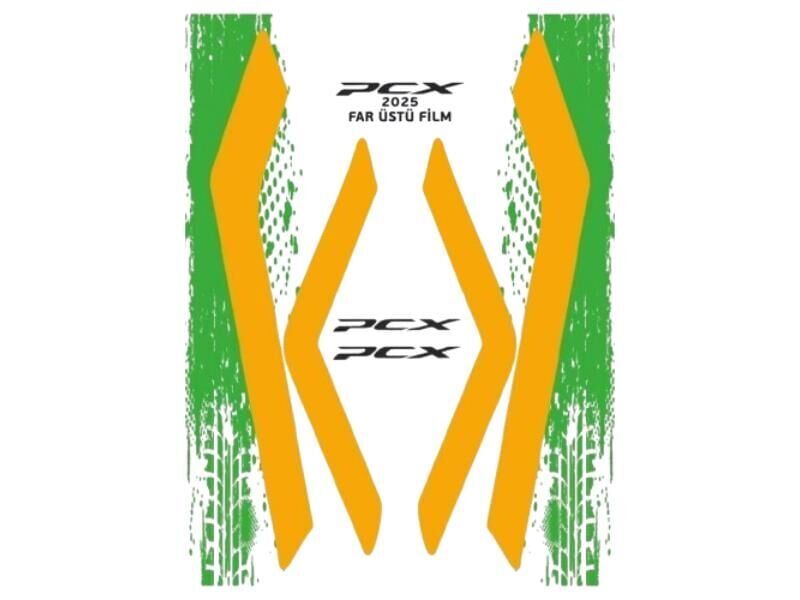 Honda Pcx 2025 Uyumlu Far Üstü Film Turuncu