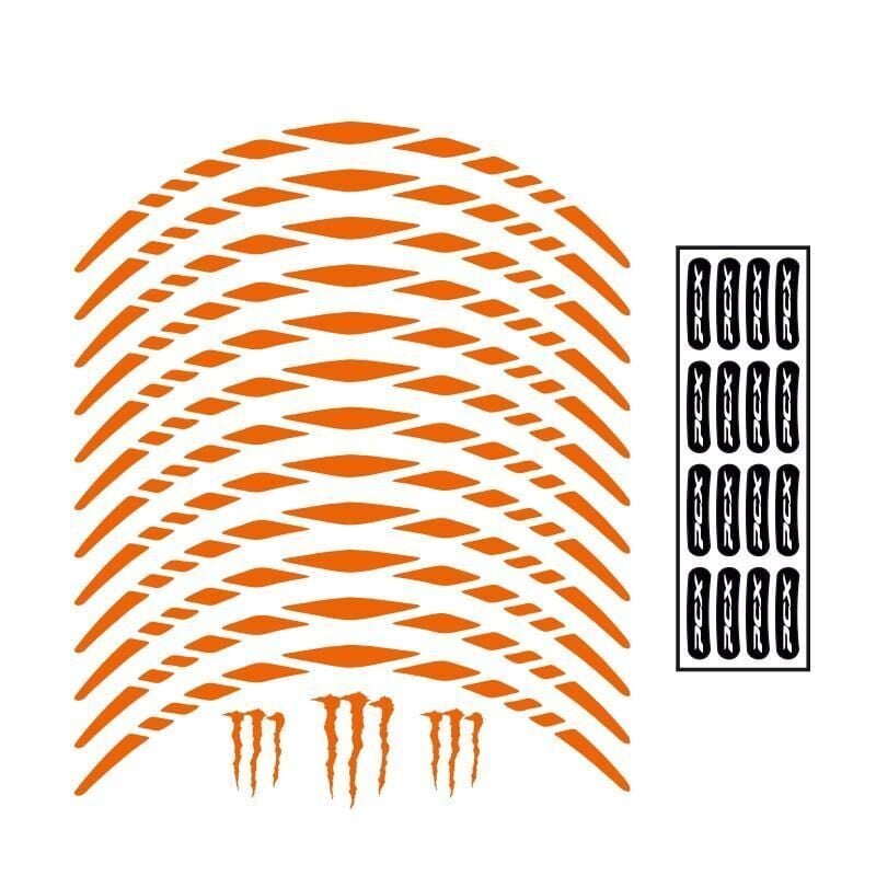 Honda Florasan Turuncu Pcx Uyumlu Büyük 1 Set Jant Şeridi