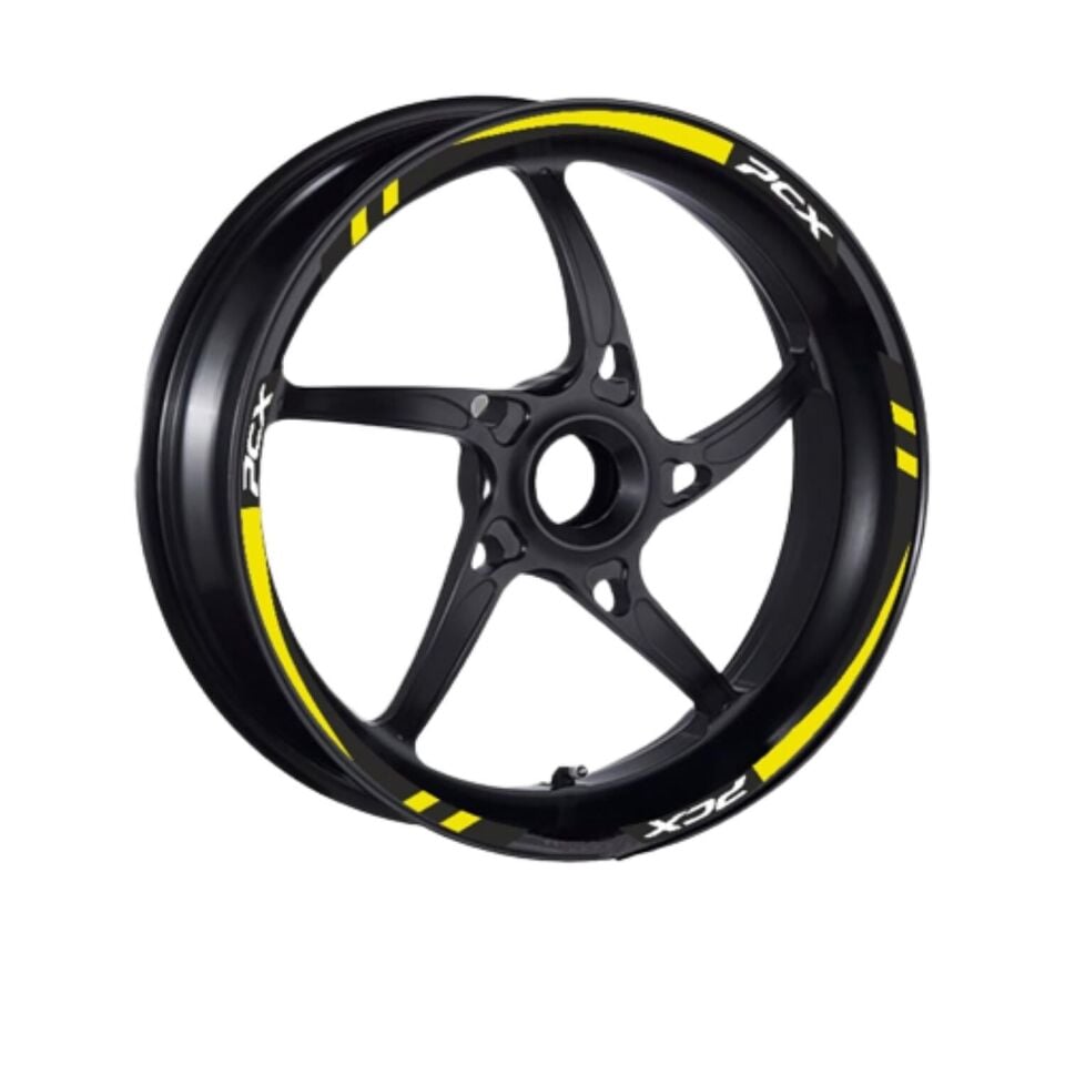 Honda Flo Sarı I Reflektör Baskı Pcx Uyumlu 1 Set Jant Şeridi