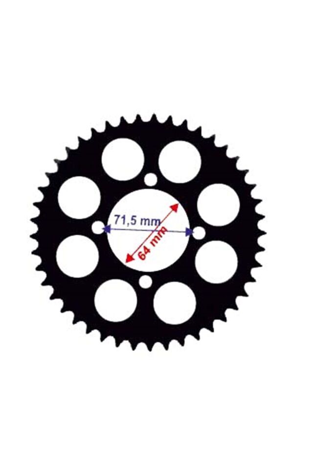 Ybr Uyumlu Arka Dişli 428-45T İç 64 Mm Alüminyum Siyah Öm