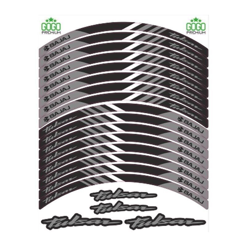 Bajaj Reflektör Gri Baskı Pulsar Uyumlu 1 Set Jant Şeridi