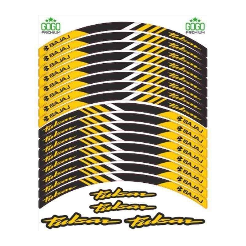 Bajaj Reflektör Sarı Baskı Pulsar Uyumlu 1 Set Jant Şeridi