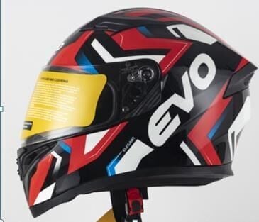 Kask Çeneli Gözlüklü Evo Kırmızı-Beyaz-Siyah 31608 -M-