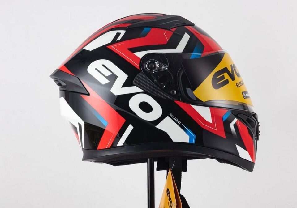 Kask Çeneli Gözlüklü Evo Kırmızı-Beyaz-Siyah 31608 -M-