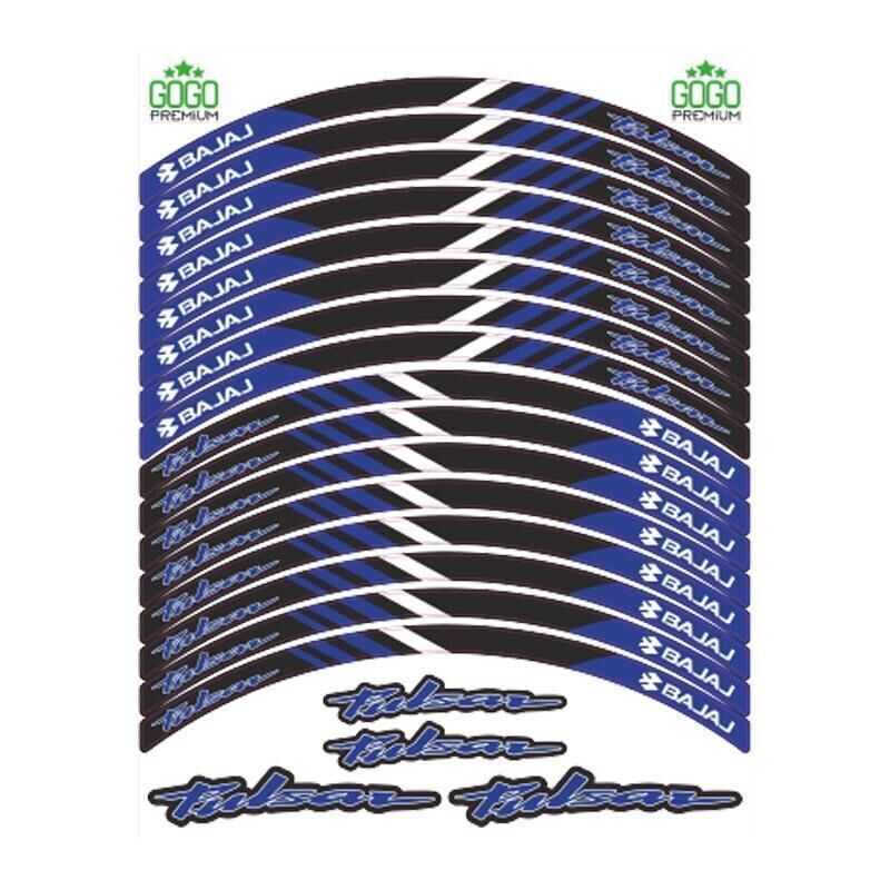 Bajaj Reflektör Mavi Baskı Pulsar Uyumlu 1 Set Jant Şeridi