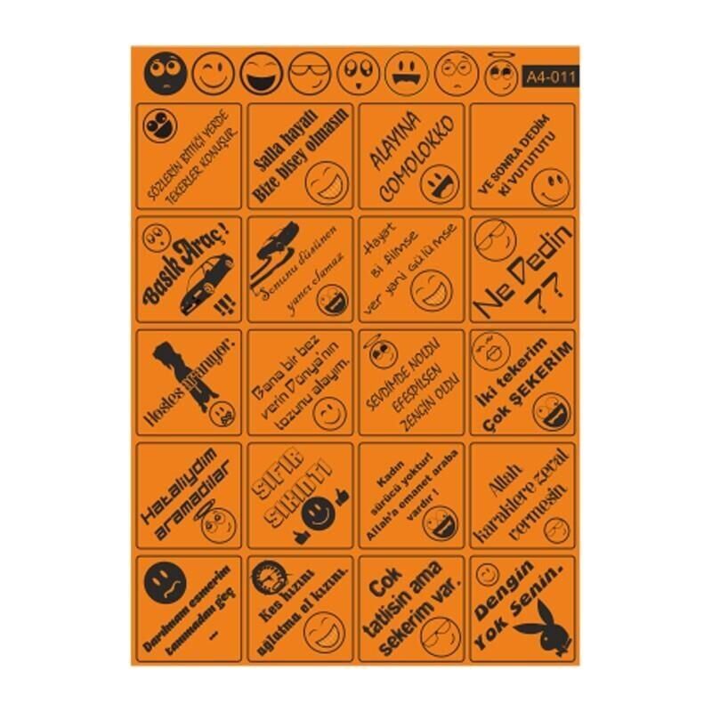 A4 Sticker 011 Tek Paket Çoklu