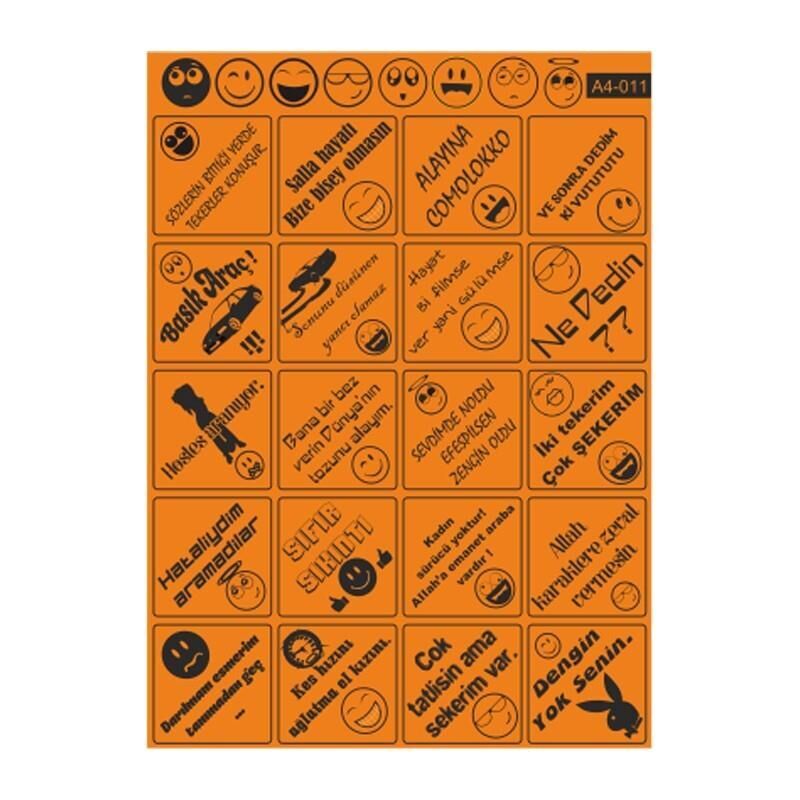 A4 Sticker 011 Tek Paket Çoklu