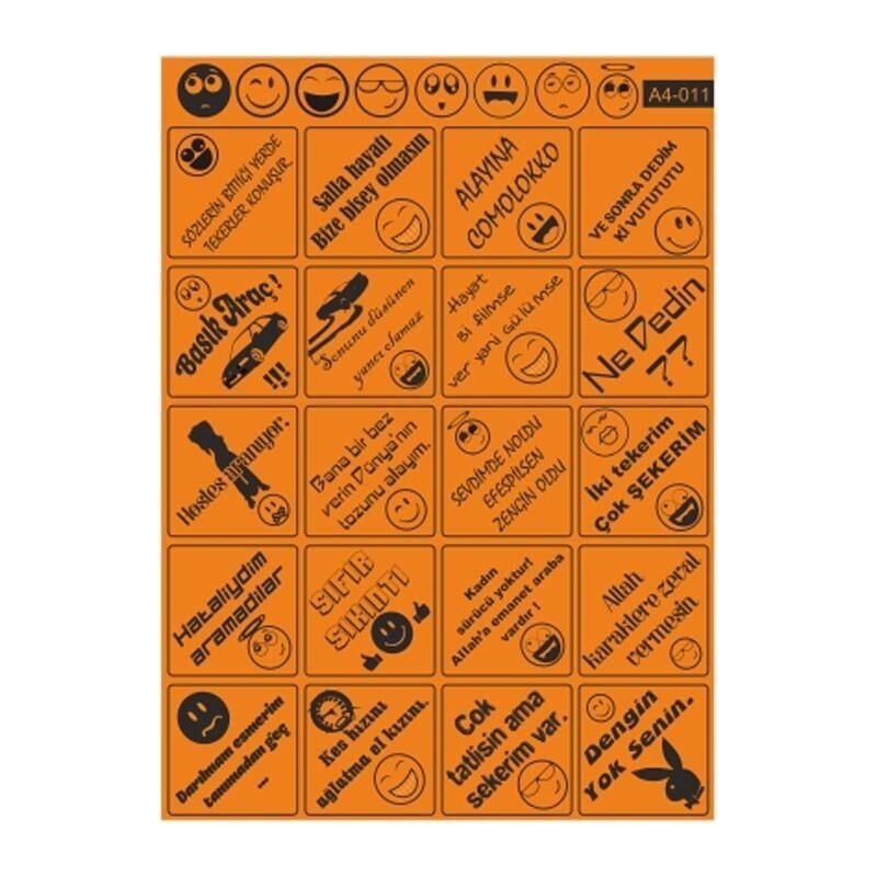 A4 Sticker 011 Tek Paket Çoklu