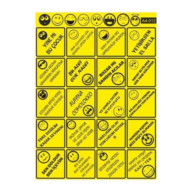 A4 Sticker 012 Tek Paket Çoklu