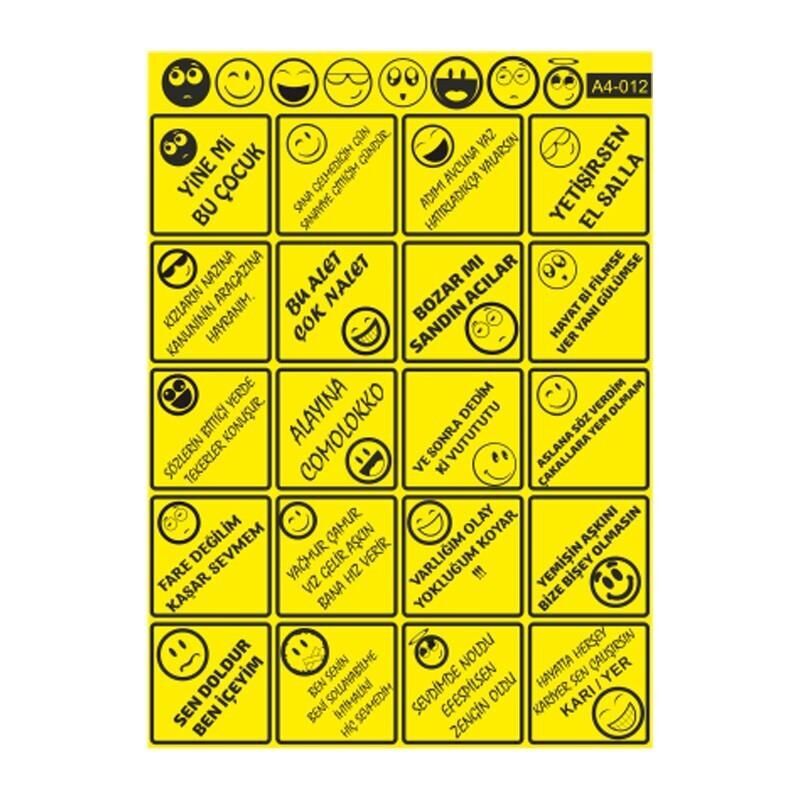 A4 Sticker 012 Tek Paket Çoklu