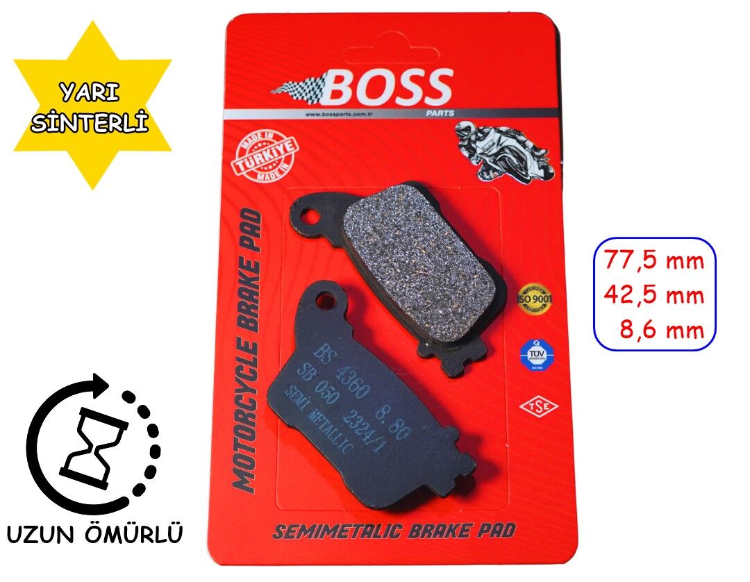 Honda Arka Fren Disk Balatası Boss Fa436 Cbr 600 Rr 1000 Kawasaki Zx-6R Zx-10R Yamaha Yzf R1-R6