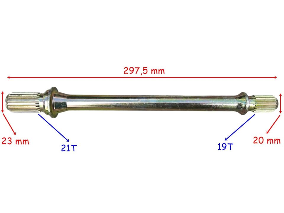 Tvs Atv Apachi 400-450 Arka Şaft Mili 297,5 Mm 19T 21T Frezeli Öm