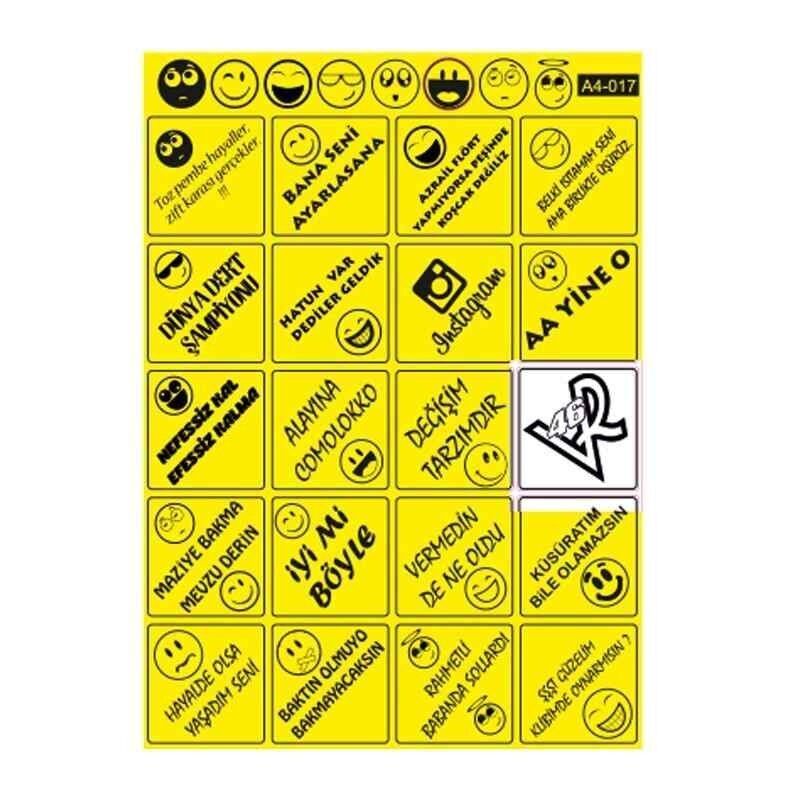 A4 Sticker 017 Tek Paket Çoklu