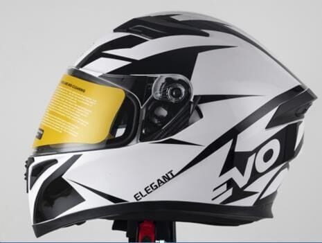 Kask Çeneli Gözlüklü Evo Siyah-Beyaz 31612 -M-