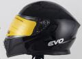 Kask Çenesi Açılır Gözlüklü Evo Parlak Siyah 90608 -S-