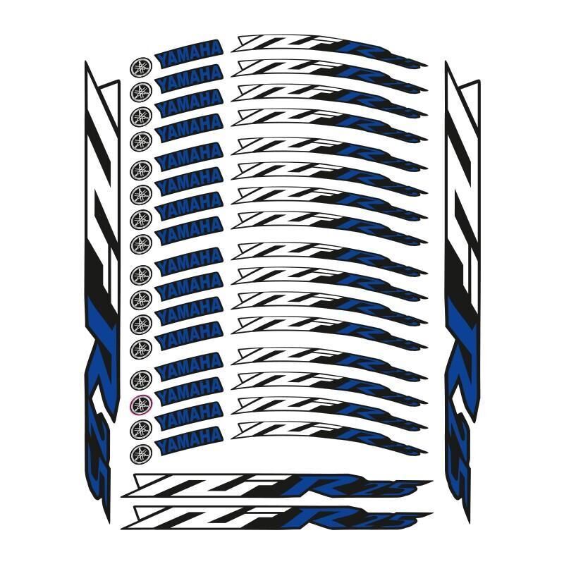 Yamaha Mavi Baskı R25 Uyumlu 1 Set Jant Şeridi