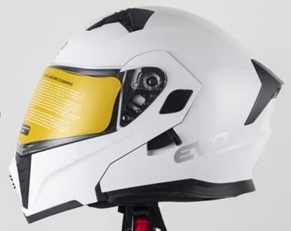 Kask Çenesi Açılır Gözlüklü Evo Mat Beyaz 90607 -S-