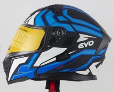 Kask Çenesi Açılır Gözlüklü Evo Mavi-Siyah-Beyaz 90606 -S-