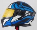 Kask Çenesi Açılır Gözlüklü Evo Mavi-Siyah-Beyaz 90606 -S-