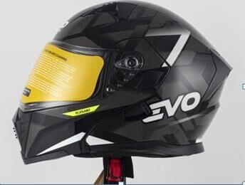Kask Çenesi Açılır Gözlüklü Evo Siyah-Beyaz 90603 -L-