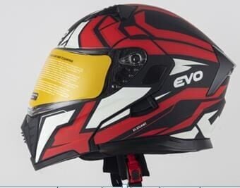 Kask Çenesi Açılır Gözlüklü Evo Kırmızı-Siyah 90604 -S-