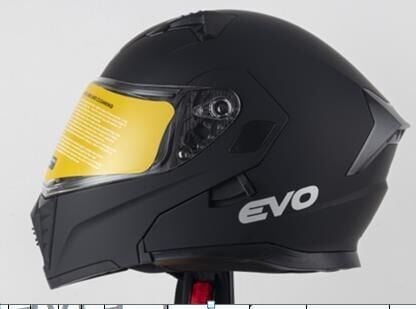 Kask Çenesi Açılır Gözlüklü Evo Mat Siyah 90609 -S-