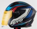Kask Çenesiz Gözlüklü Evo Kırmızı-Mavi-Siyah 52807 -S-