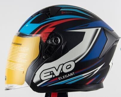 Kask Çenesiz Gözlüklü Evo Kırmızı-Mavi-Siyah 52807 -L-