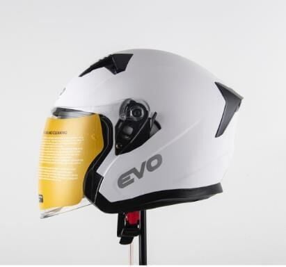 Kask Çenesiz Gözlüklü Evo Mat Beyaz 52801 -S-