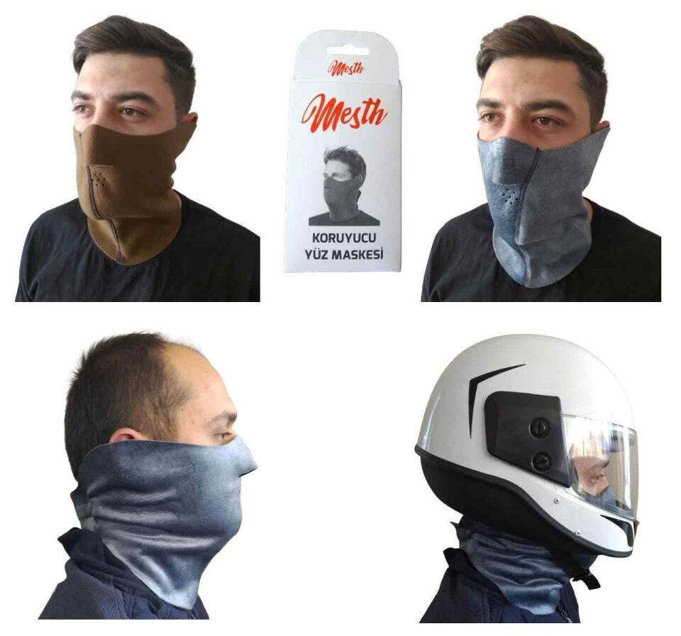 Neopren Koruyucu Yüz Maskesi Boyun Korumalı