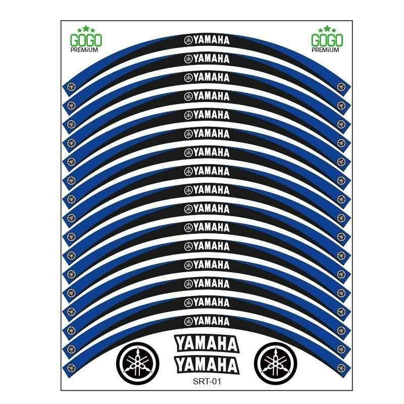 Yamaha Mavi Siyah Uyumlu Reflektörlü 1 Set Jant Şeridi