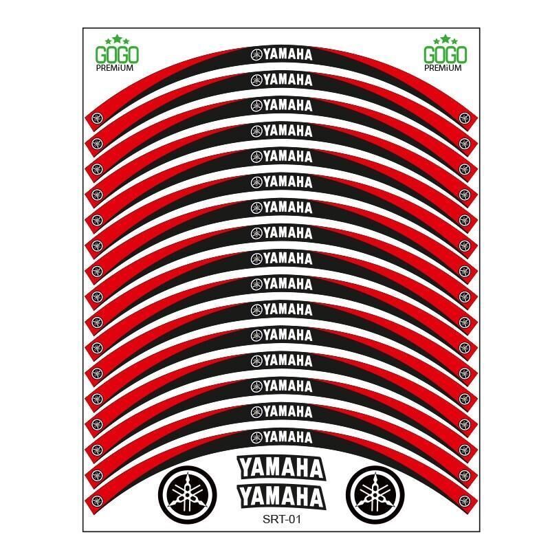 Yamaha Kırmızı Siyah Uyumlu Reflektörlü 1 Set Jant Şeridi