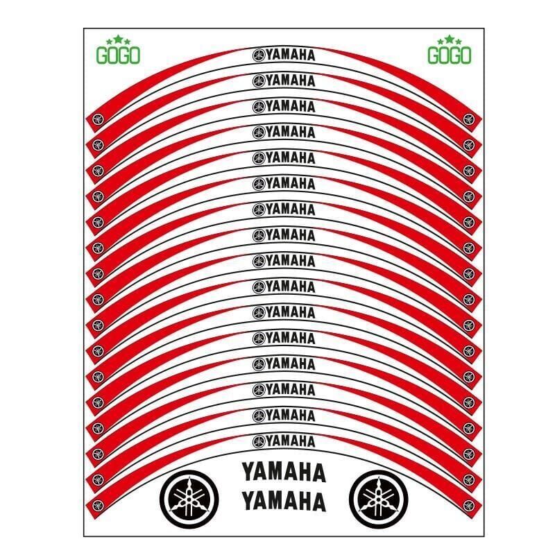 Yamaha Kırmızı Beyaz Uyumlu Reflektörlü 1 Set Jant Şeridi