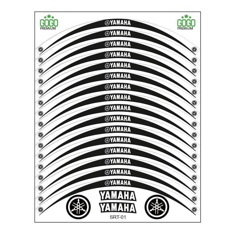 Yamaha Beyaz Siyah Uyumlu Reflektörlü 1 Set Jant Şeridi