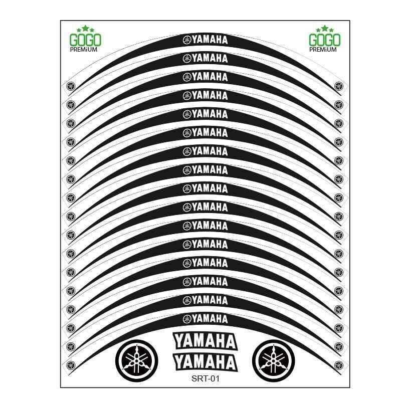 Yamaha Beyaz Siyah Uyumlu Reflektörlü 1 Set Jant Şeridi