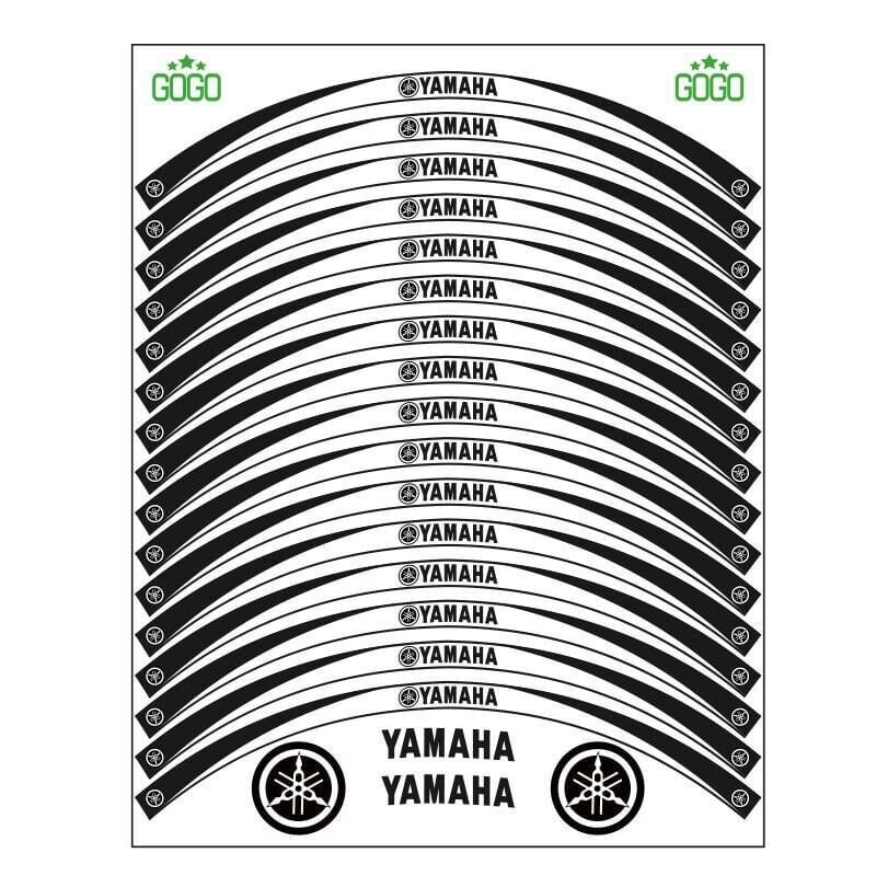 Yamaha Siyah Beyaz Uyumlu Reflektörlü 1 Set Jant Şeridi