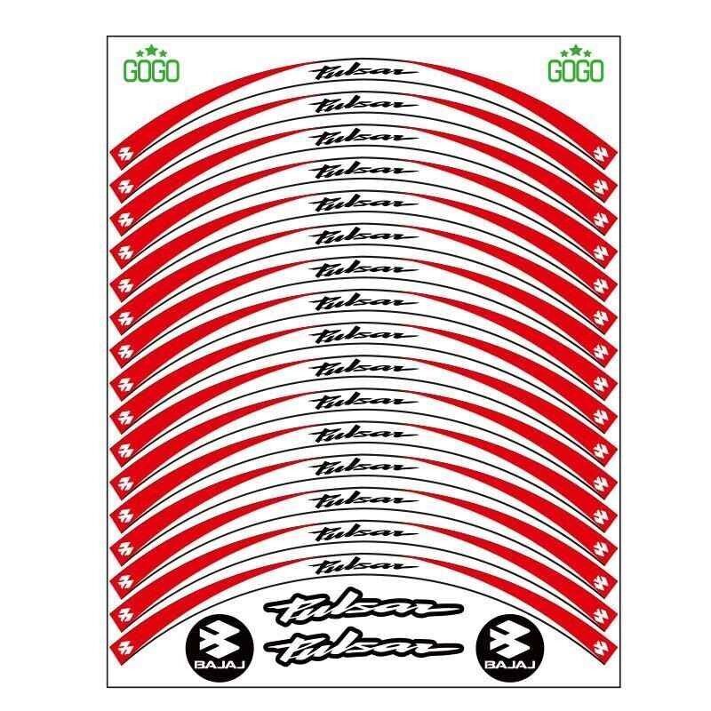 Bajaj Kırmızı Beyaz Pulsar Uyumlu Reflektörlü 1 Set Jant Şeridi