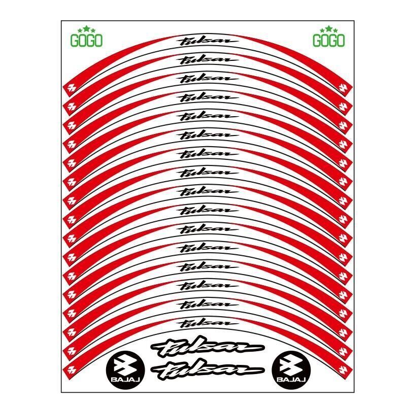 Bajaj Kırmızı Beyaz Pulsar Uyumlu Reflektörlü 1 Set Jant Şeridi