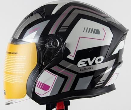 Kask Çenesiz Gözlüklü Evo Gri-Siyah 52811 -S-
