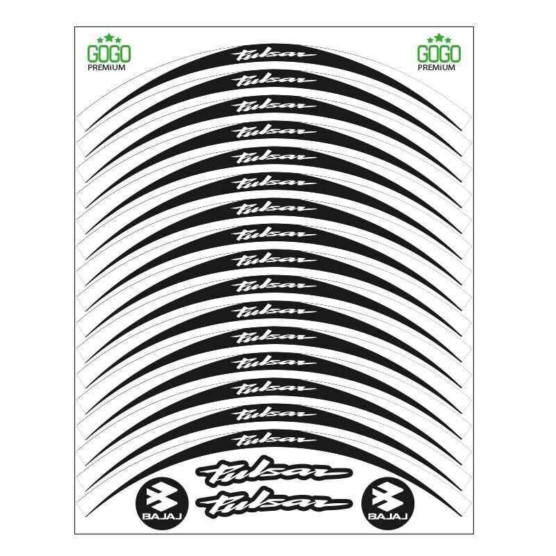 Bajaj Beyaz Siyah Pulsar Uyumlu Reflektörlü 1 Set Jant Şeridi