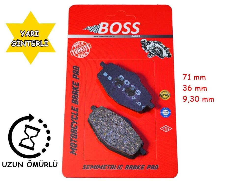 Yamaha Ybr Ön Fren Disk Balatası (2004-08) Boss Fa101 Cygnus Rs - Xt 600 (Arka)