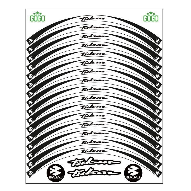 Bajaj Siyah Beyaz Pulsar Uyumlu Reflektörlü 1 Set Jant Şeridi