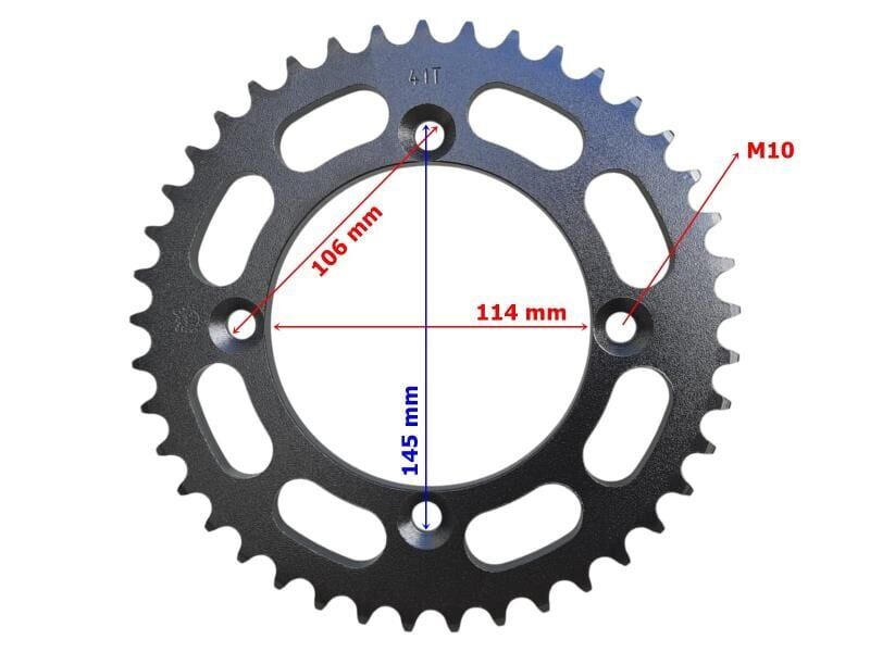 Atv Au200 Kayo Arka Dişli 530-41T İç 114 Mm 4 Delıklı Ind Öm