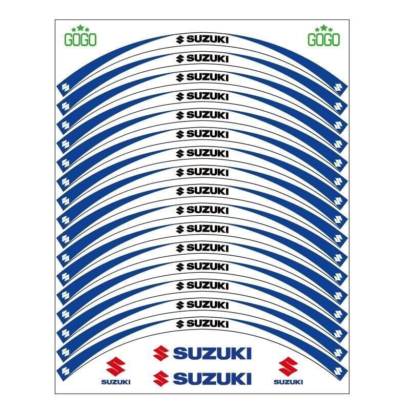 Mavi Beyaz Suzukı Uyumlu Reflektörlü 1 Set Jant Şeridi