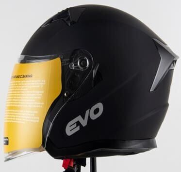Kask Çenesiz Gözlüklü Evo Mat Siyah 52803 -L-
