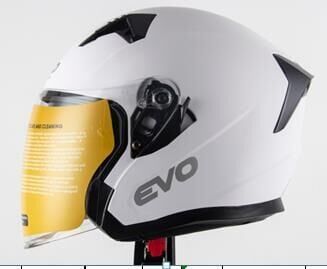 Kask Çenesiz Gözlüklü Evo Mat Beyaz 52801 -L-