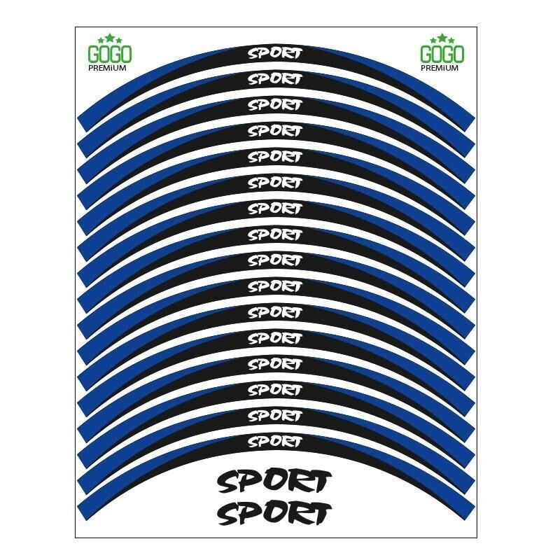 Mavi Siyah Sport Reflektörlü 1 Set Jant Şeridi