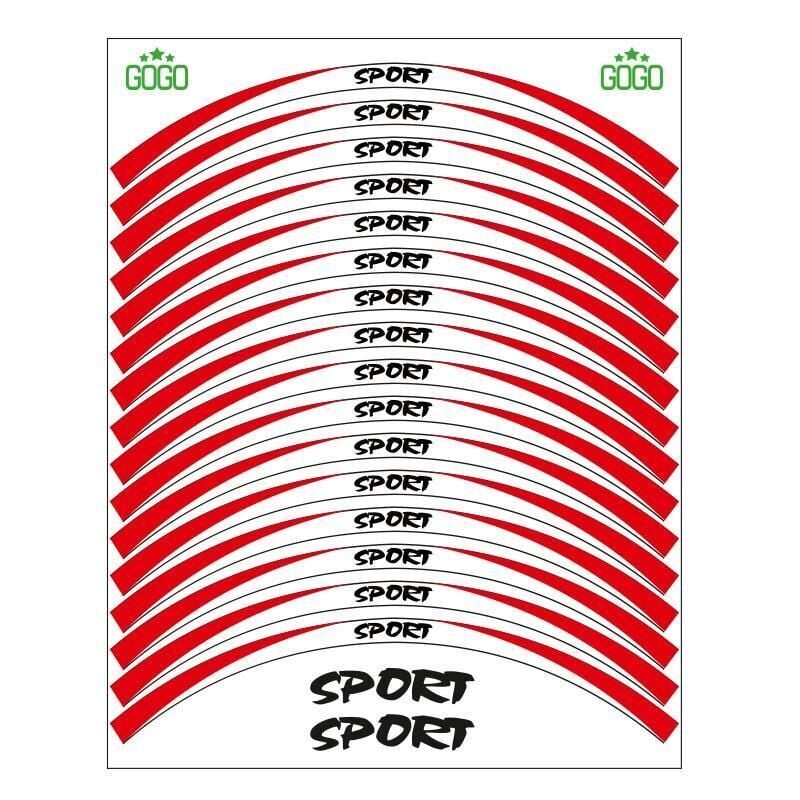 Kırmızı Beyaz Sport Reflektörlü 1 Set Jant Şeridi